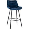 BARHOCKER Samt blau - Blau/Schwarz, Textil/Metall (49/104/56cm) - CLP