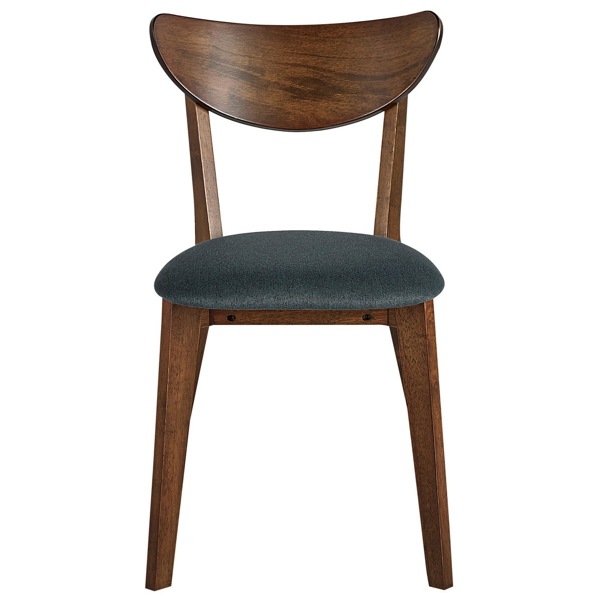 ESSZIMMERSTUHL 2er-Set Gummibaumholz Dunkler Holzfarbton Erie - Dunkelbraun, Holz/Textil (46/80/46cm) - Beliani