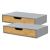 WANDREGAL-SET 2 TLG. Bokn - Grau, Holz (40/8/24cm) - [en.casa]