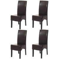 ESSZIMMERSTUHL Braun, Dunkelbraun 4er-Set - Dunkelbraun/Braun, Textil (43/90/56cm) - MCW