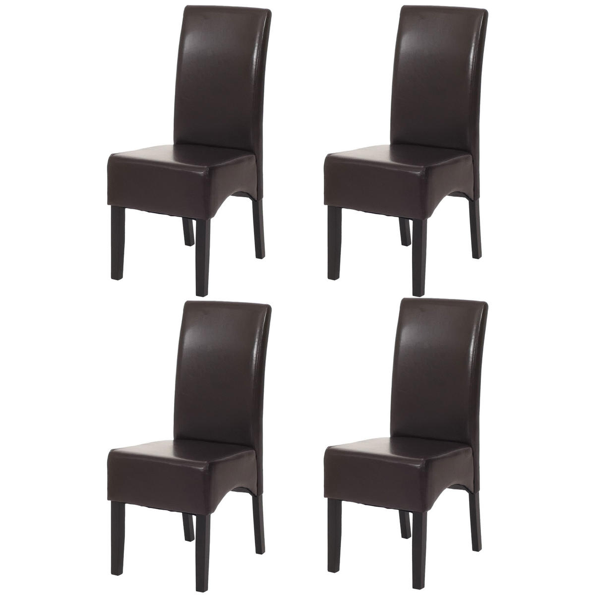 ESSZIMMERSTUHL Braun, Dunkelbraun 4er-Set - Dunkelbraun/Braun, Textil (43/90/56cm) - MCW