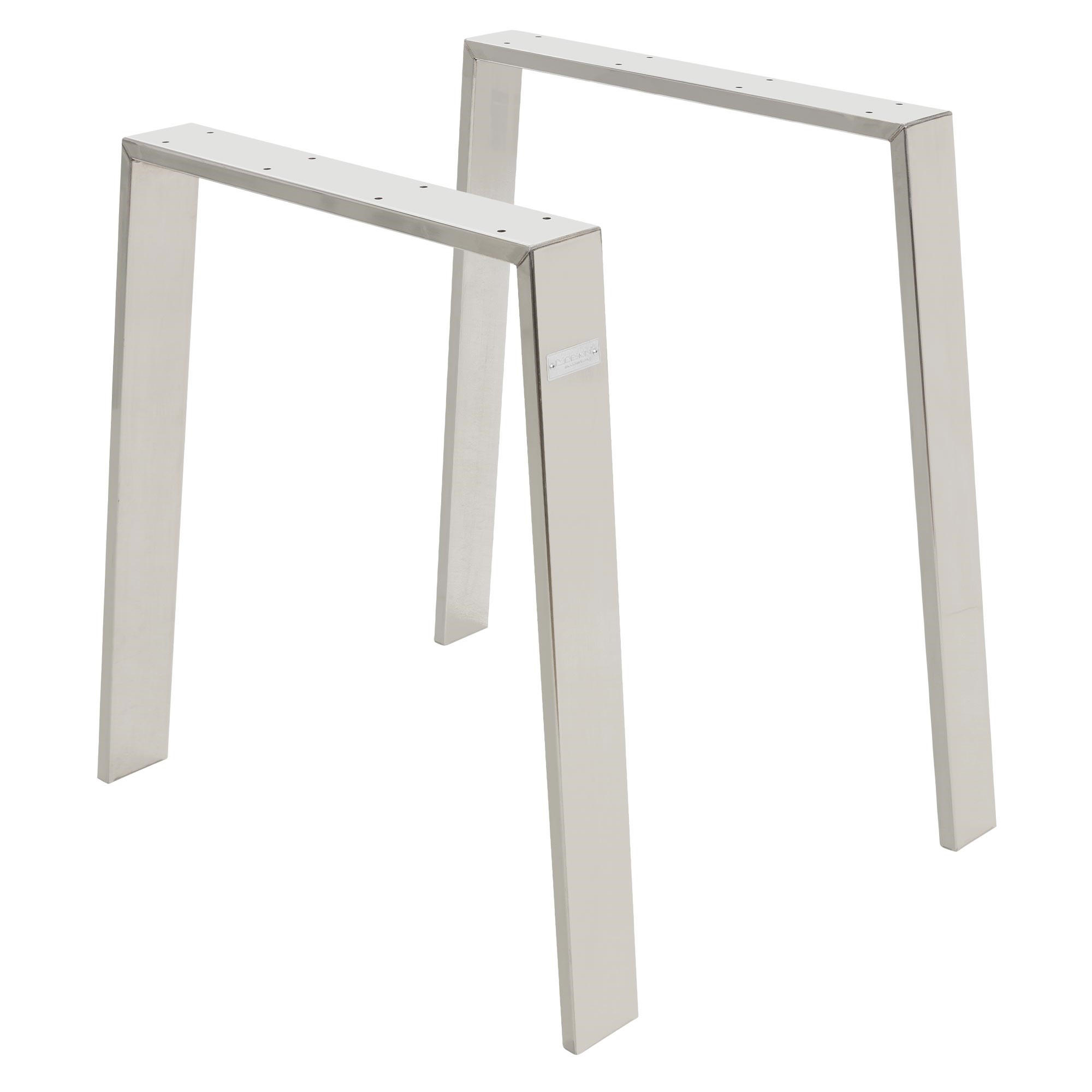 TISCHBEINE 2er Set Loft 75 x 72 cm Silber - Silberfarben, Metall (75/8/72cm) - ML-DESIGN