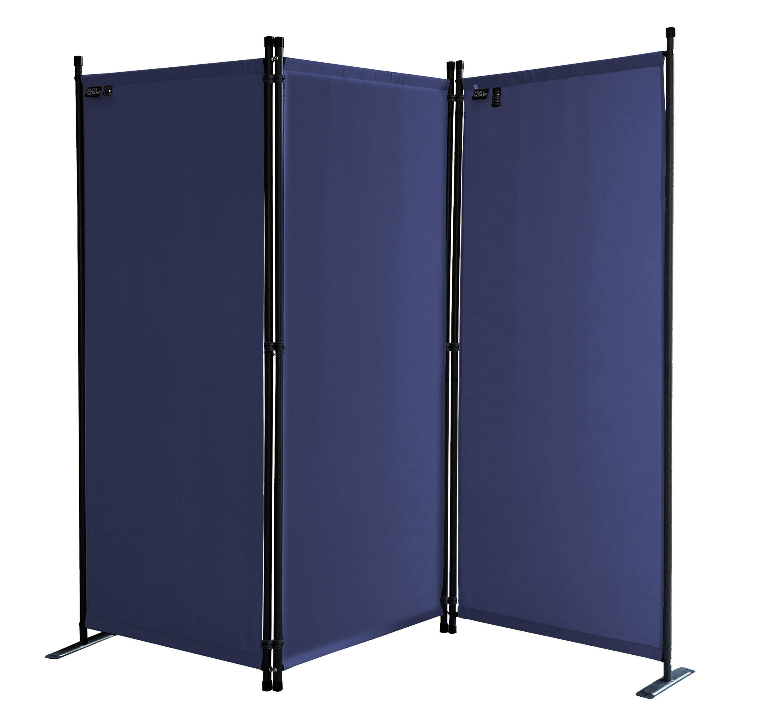 PARAVENT 3-tlg. 170x165 cm Blau - Blau, Metall (165/170cm) - QUICK STAR