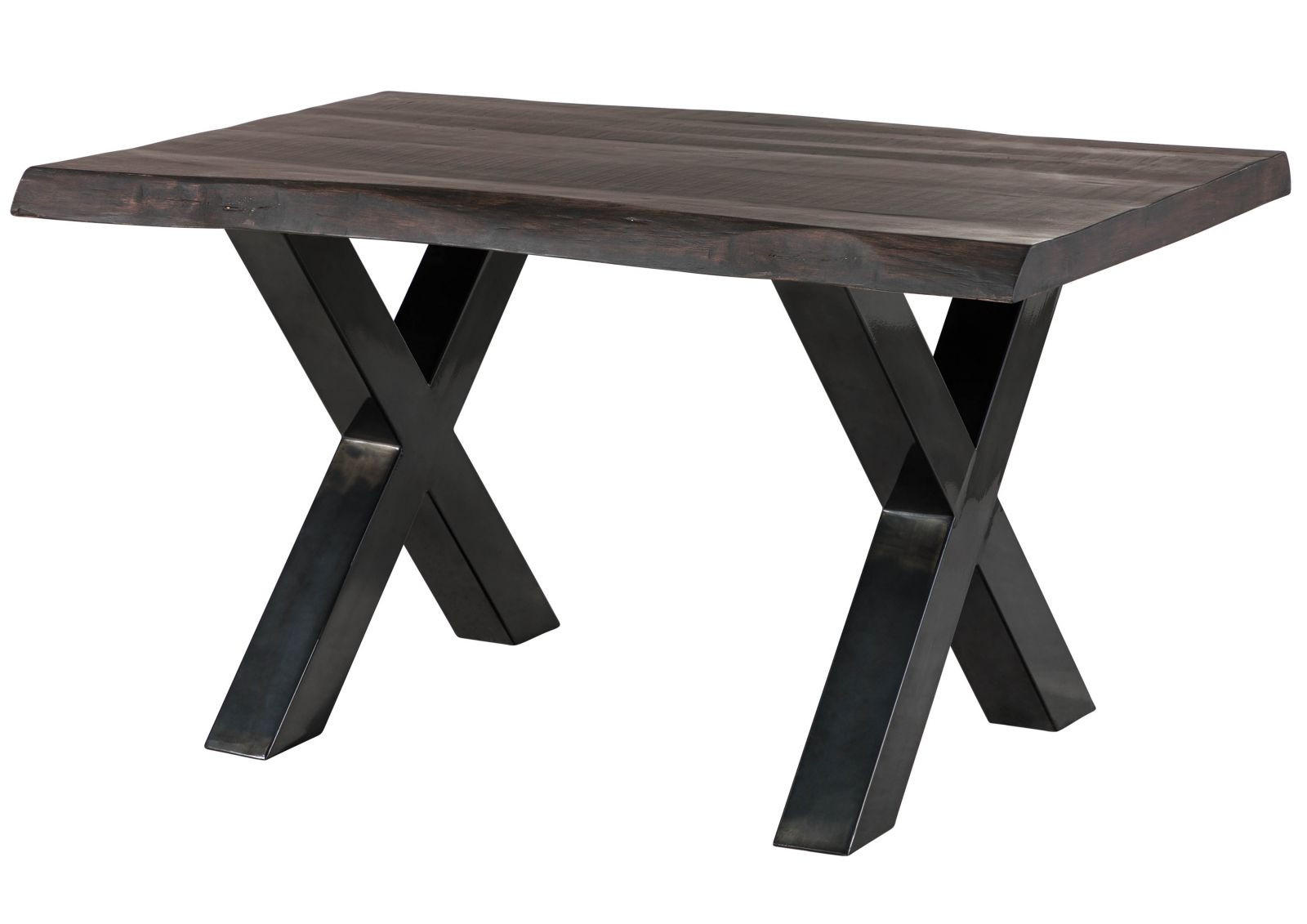 BAUMTISCH Mango 160x90x77 grau lackiert / X-Beine anthrazit glänzend FREEFORM 5 - Grau, Holz (160/90/77cm) - Massivmoebel24