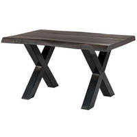 BAUMTISCH Mango 160x90x77 grau lackiert / X-Beine anthrazit glänzend FREEFORM 5 - Grau, Holz (160/90/77cm) - Massivmoebel24