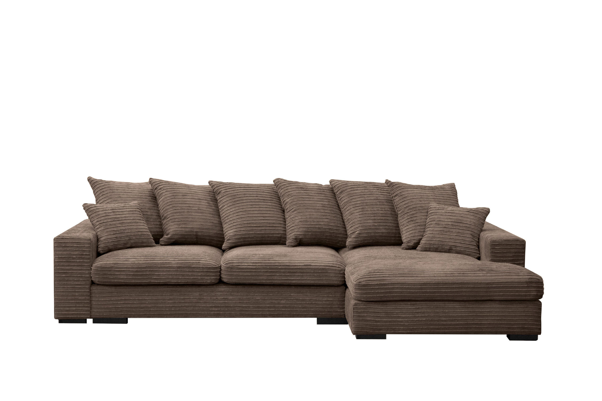 ECKSOFA Mit Schlaffunktion Und Bettkasten Couch L-form Gabon Stoff Zoom Braun Rechts - Braun, Holz (285/155cm) - Kaiser Möbel