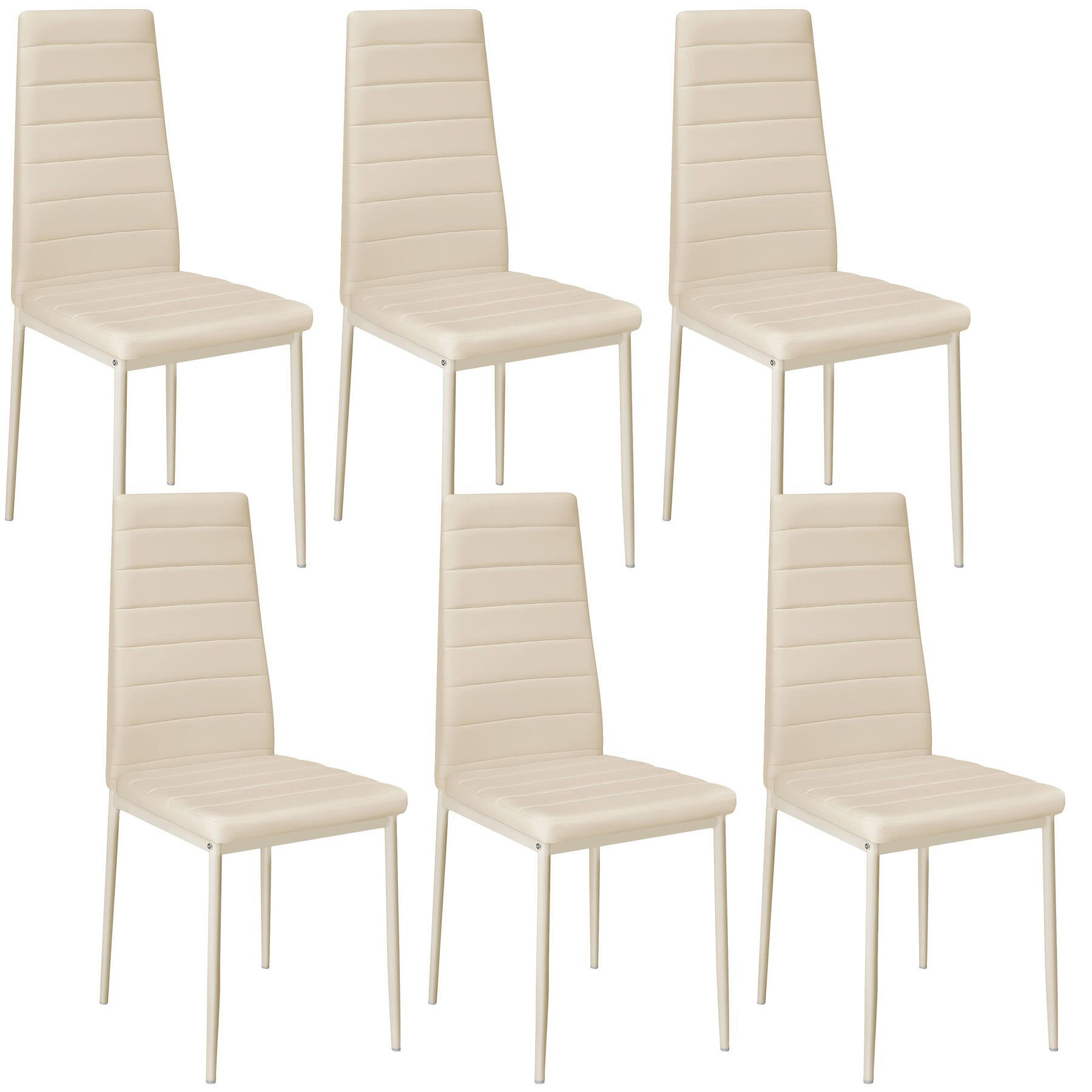 ESSZIMMERSTUHL 6er Set Thomas 41 x 45 x 98 5 cm beige - Beige, Textil (48/98.5/45cm) - tectake