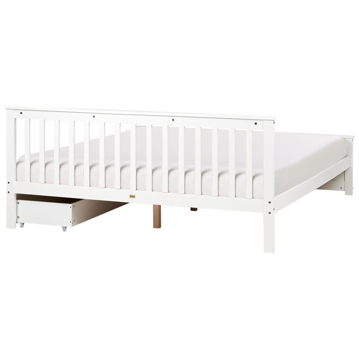 BETT mit Schubladen 180x200 cm Weiß Olendon - Weiß, Holz (180/200cm) - Beliani