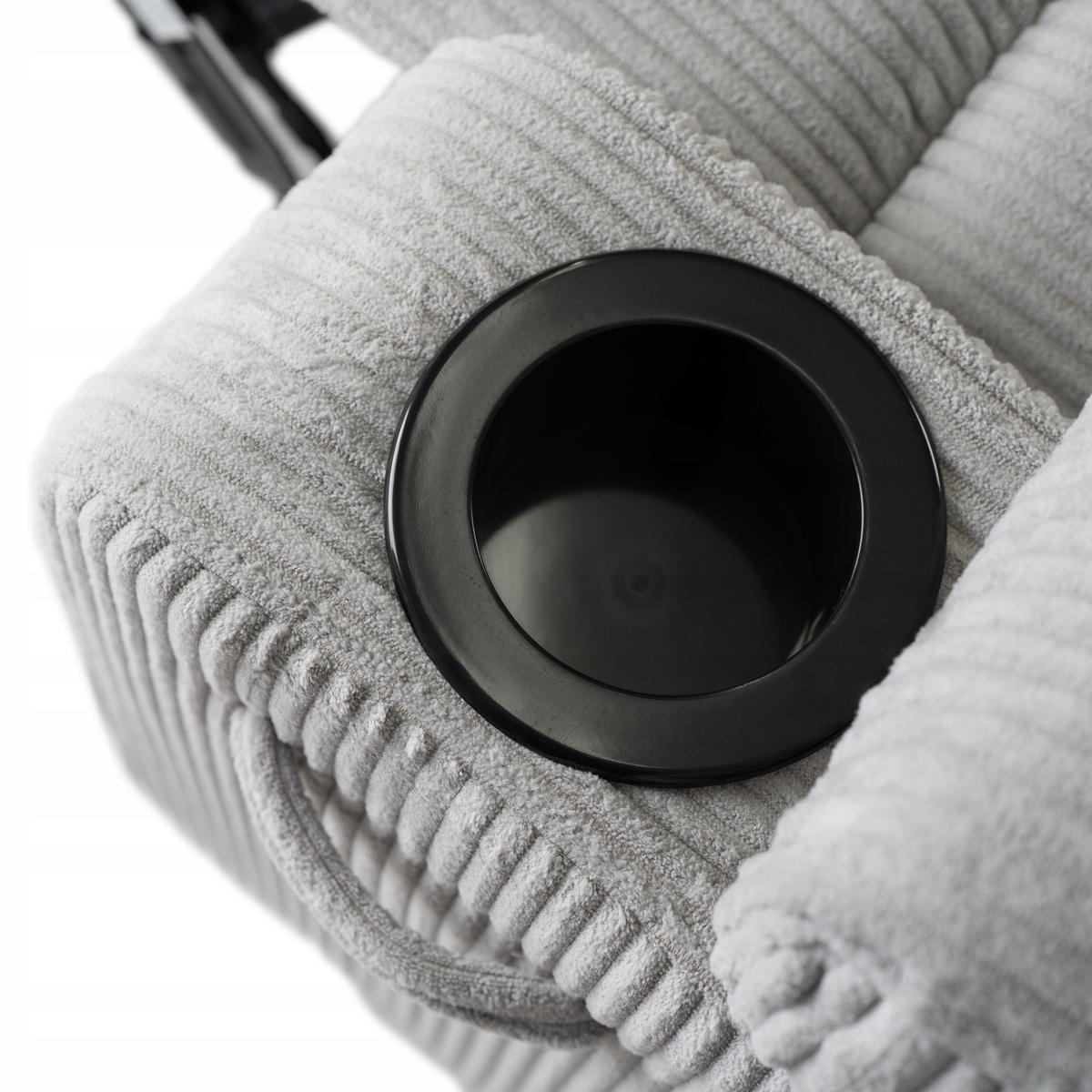 MASSAGESESSEL mit Fußhocker BOX 2 Cord Grau - Grau, Holz/Textil (87/101/85cm) - makarowski meble