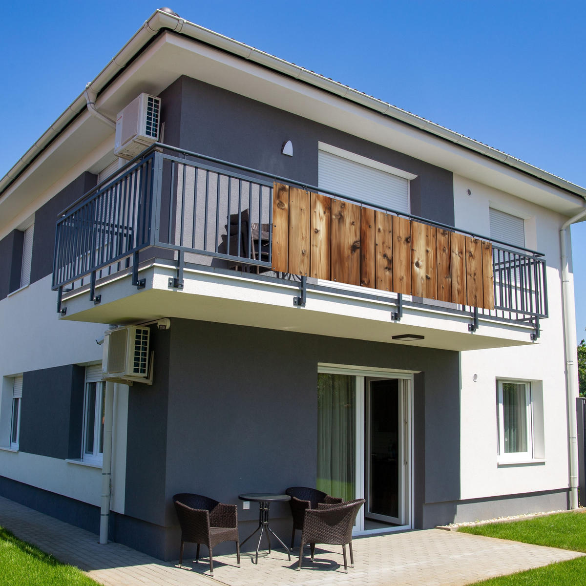 BALKON-SICHTSCHUTZ Holz - Regale - Braun - Buchefarben, Kunststoff (300/100cm) - MuchoWow