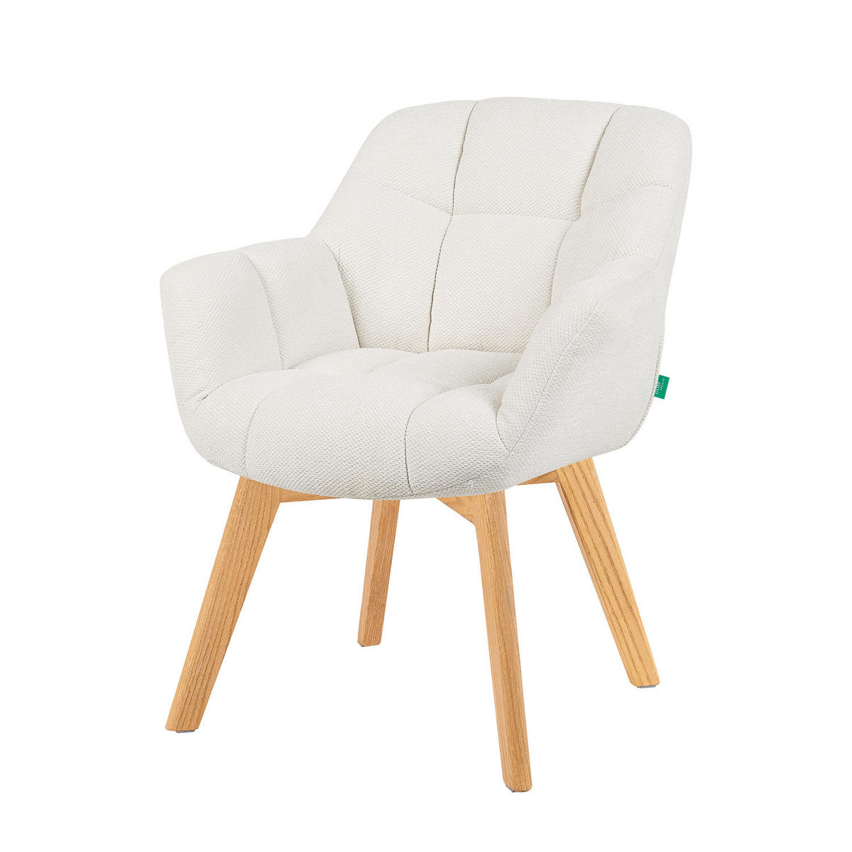 ESSZIMMERSTUHL Mika-Ava 2er-Set - Honigeiche/Creme, Eichenholz/Holz (65/81/66cm) - DUBI Möbel