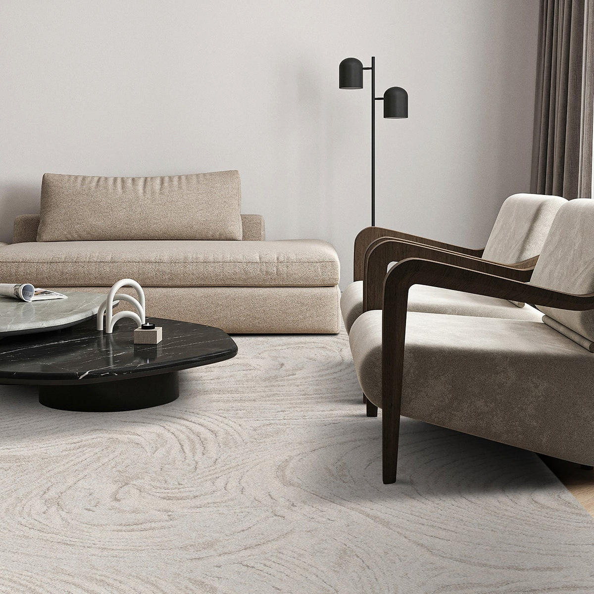 TEPPICH Designer ultraweich beige - Beige, Textil (120/170cm) - AFK Living