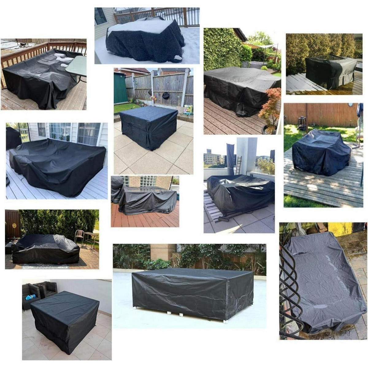 GARTENMÖBEL-ABDECKHAUBE 420D Oxford 220 x 90 x 74 cm - Schwarz, Textil (74/185/122cm)