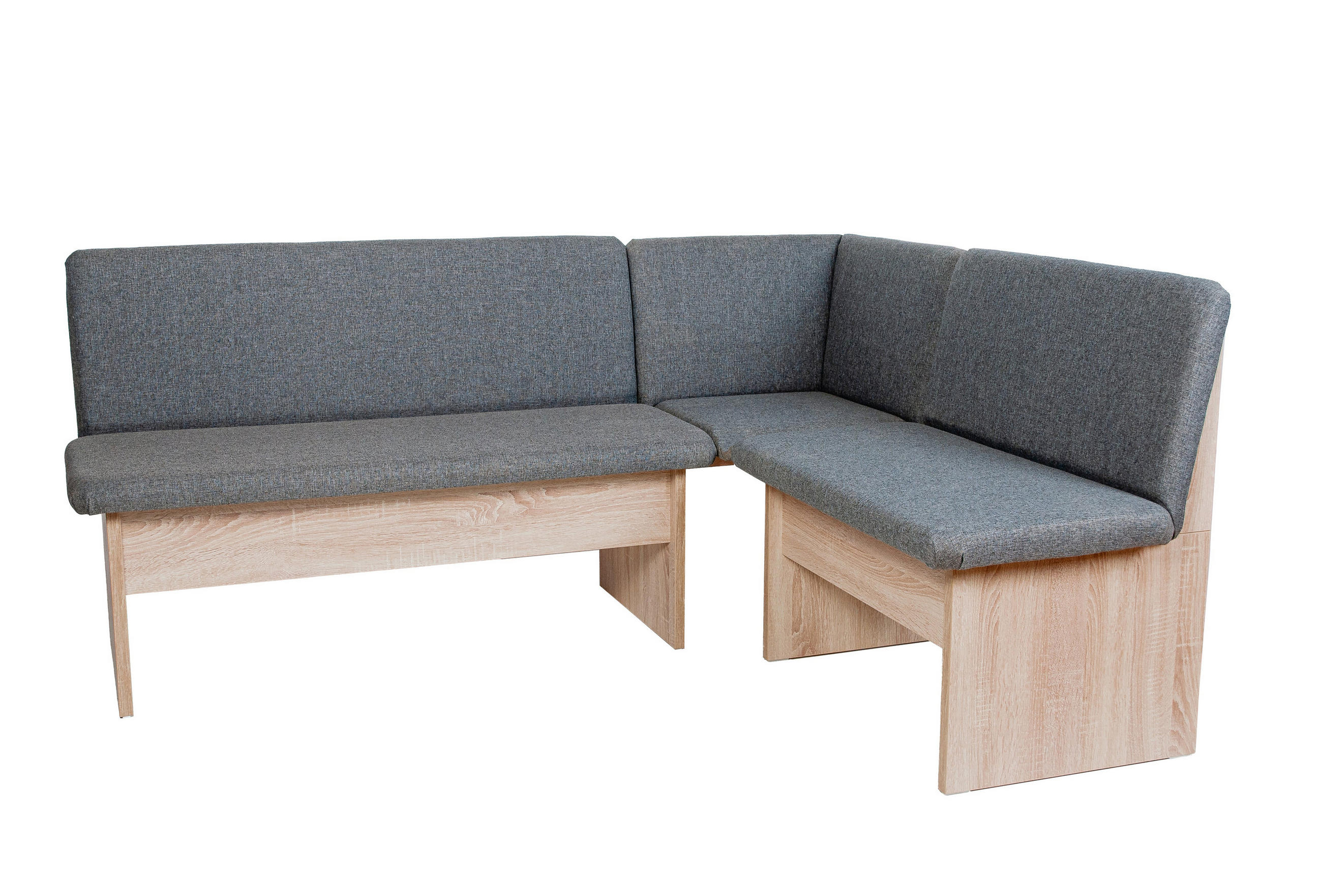 ECKBANK Die Vielseitige - Grau/Sonoma Eiche, Holzwerkstoff/Textil (145/185cm) - Kundler Home