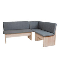 ECKBANK Die Vielseitige - Grau/Sonoma Eiche, Holzwerkstoff/Textil (145/185cm) - Kundler Home