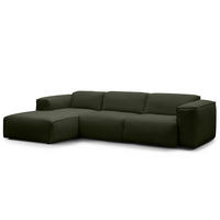 3-SITZER ECKSOFA mit Longchair - Schwarz/Grau, Textil (284/173cm) - home24