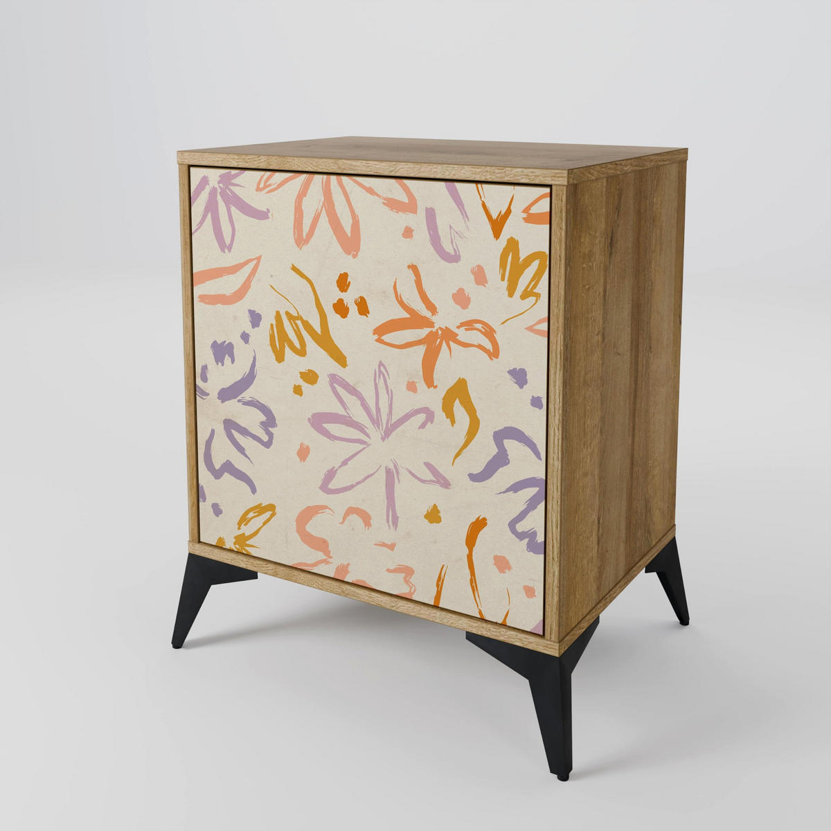 SIDEBOARD SPRING WHIMSY, Eichefarben, 57,5x42x57,5 cm, Ohne Füße - Eichefarben/Multicolor, Holzwerkstoff (57.5/57.5/42cm) - SpaceRebels