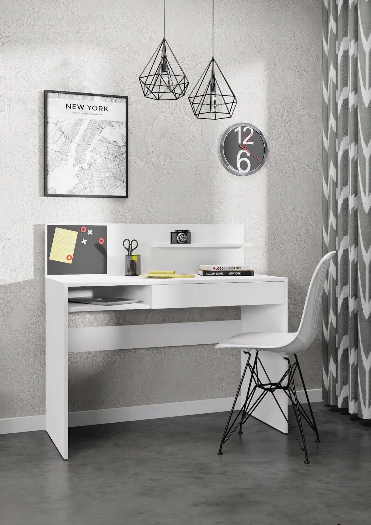 SCHREIBTISCH Magnet Weiß 110/50/103 cm - Weiß, Holzwerkstoff (50/110/103cm) - Matkam Möbel