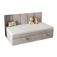 BOXBETT ELZA MINI mit Topper 100x200 cm Royal Velvet 248 - Grau, Textil - Lookway