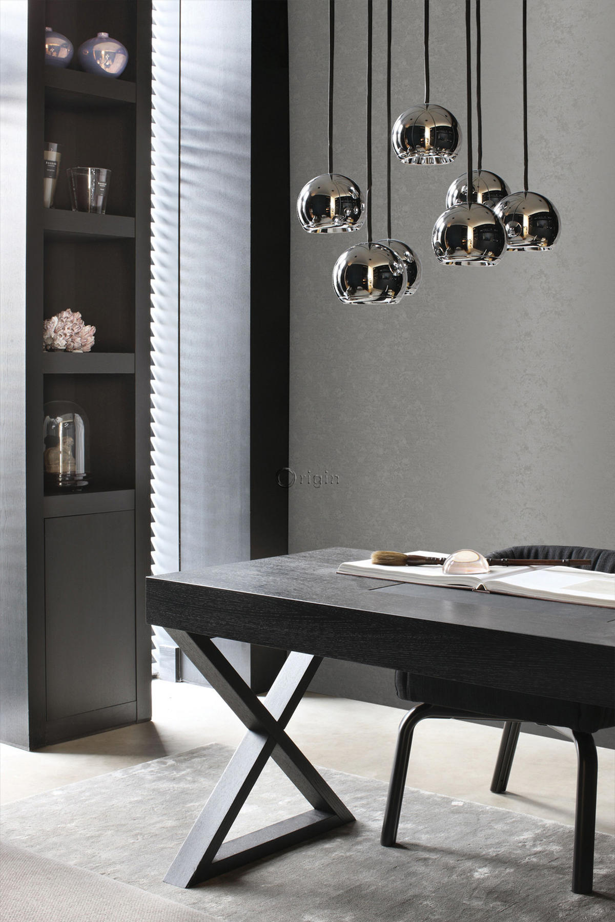 TAPETE Uni 53 cm x 10.05 m - Grau, Papier (53/1000cm) - Origin Wallcoverings