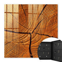 SCHLÜSSELBOX Schwarz 30x30 cm- Türöffnung nach rechts - Holzmaserung - Orange, Metall (30/30/5cm) - TULUP