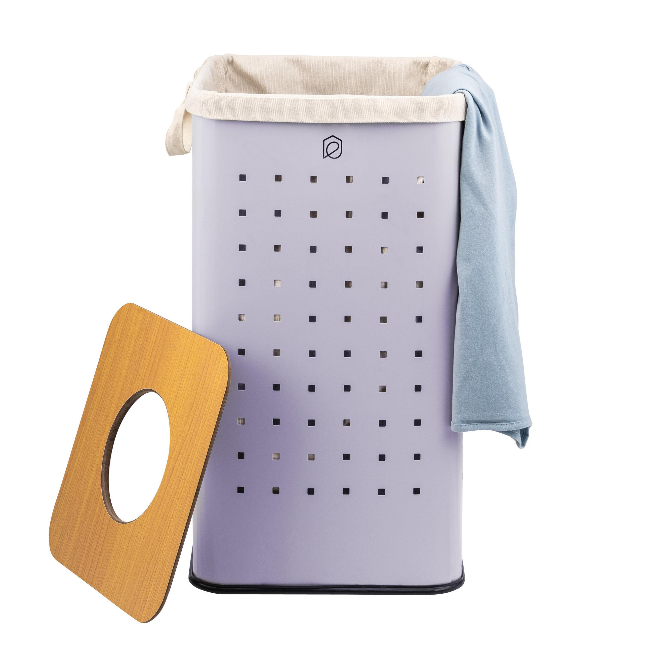 WÄSCHETONNE 50 Liter, lila - Lila, Metall (32/58/32cm) - eluno