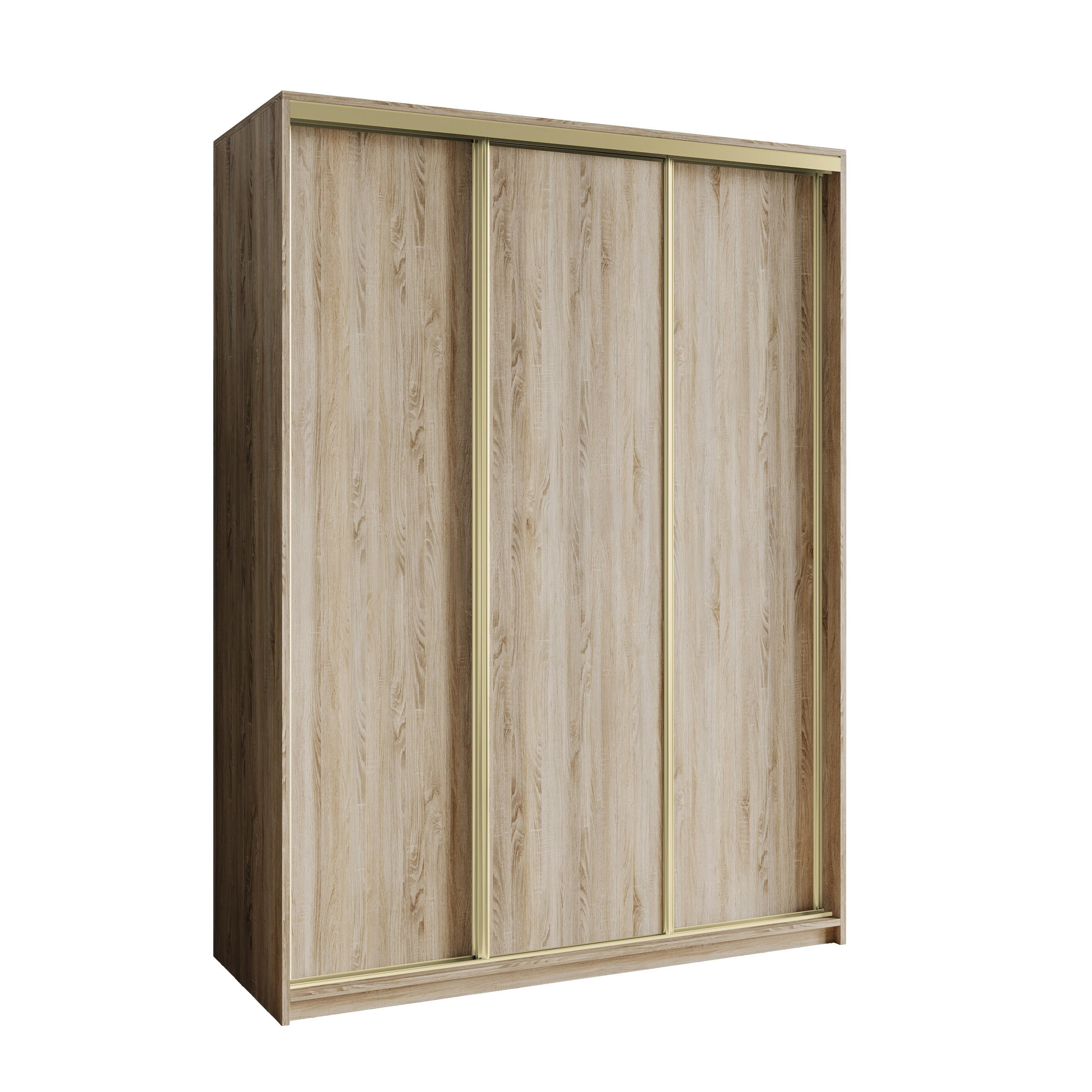 SCHWEBETÜRENSCHRANK NISSE 150/205/60 cm 3-türig Sonoma Eiche - Sonoma Eiche, Holzwerkstoff (150/205/60cm) - MASSENO