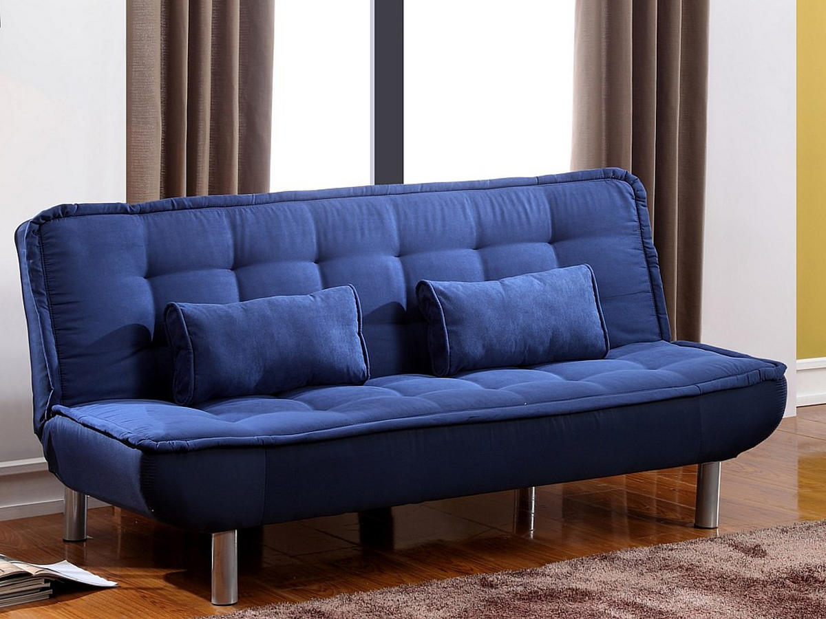 SCHLAFSOFA - 3 Personen - Stoff, Stoff - Königsblau - - Blau, Textil (190/89/96cm) - Vente-Unique