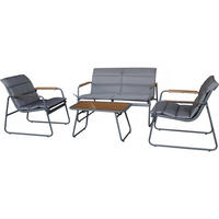 LOUNGEGARNITUR Bastia 4-Sitzer Grau - Grau, Metall - Habitat Garten