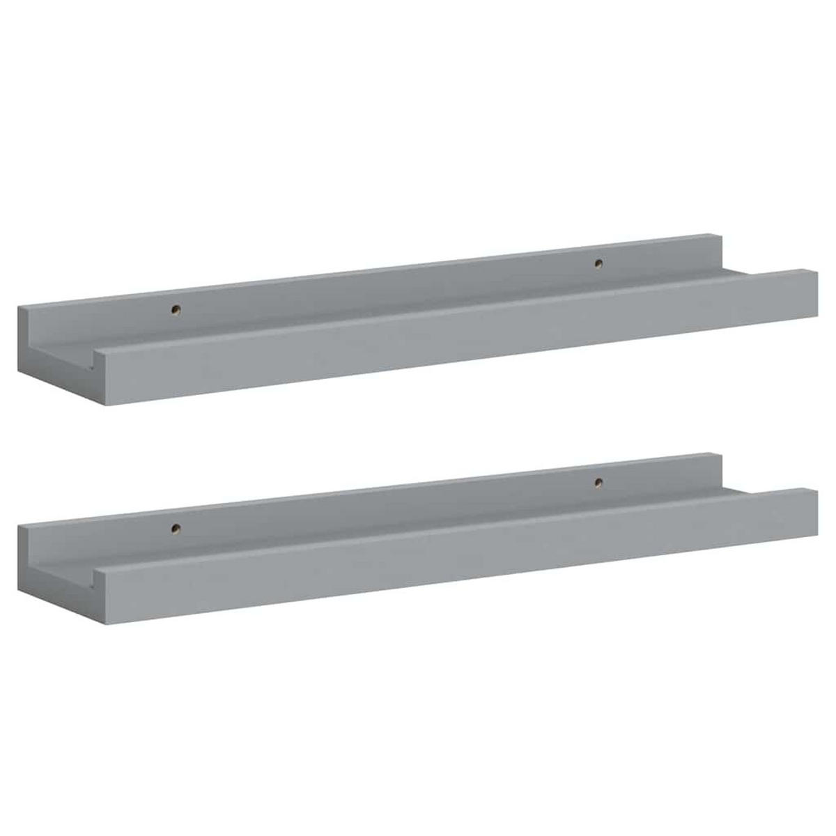 BILDERLEISTEN 2Er Set Grau 40/9/3 Cm Mdf - Grau, Holzwerkstoff (9/3/40cm) - vidaXL