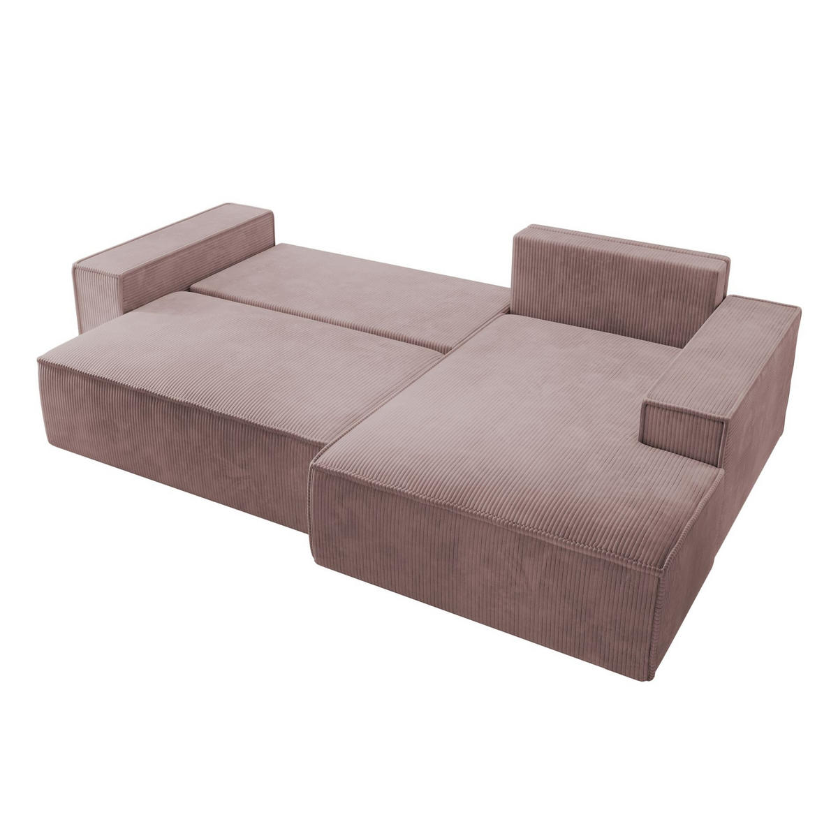 ECKSOFA Farese New Rosa mit Cordbezug, rechts - Pink/Schwarz, Kunststoff/Textil (167/267cm) - Selsey