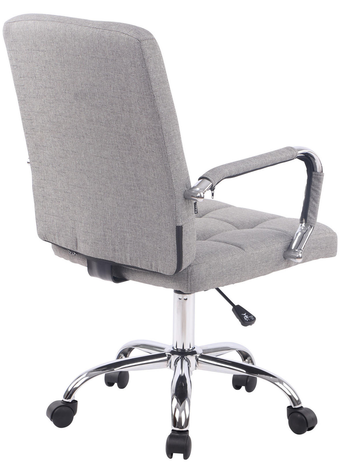 DREHSTUHL Stoff grau - Chromfarben/Grau, Textil/Metall (58/92/65cm) - CLP