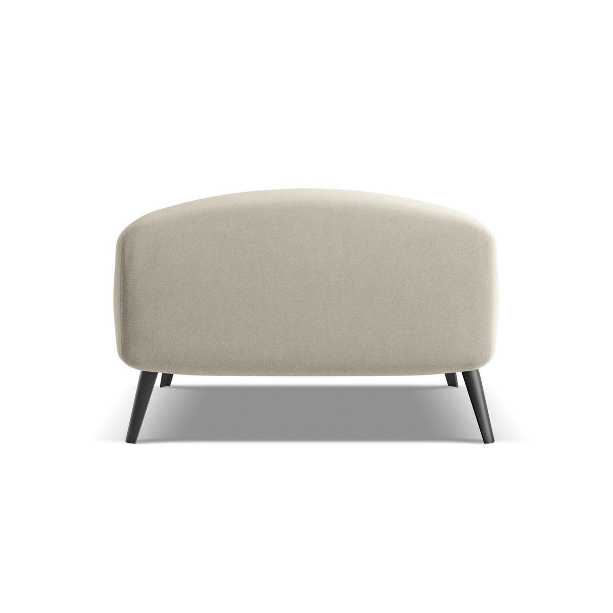 POUF Samt Stoff Creme - Perlmutt/Creme, Textil/Metall (65/44/65cm) - LaMiaSofa
