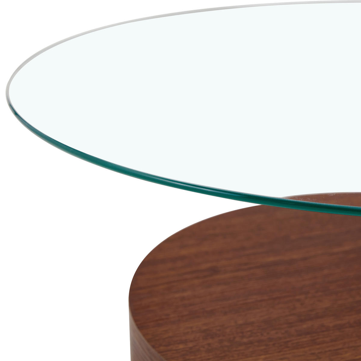 COUCHTISCH 70/70/44 cm transparent walnussfarben aus Holzwerkstoff und Glas mit mehrstufigen Ablageflächen - Walnussfarben, Holzwerkstoff (70/70/44cm) - OKWISH