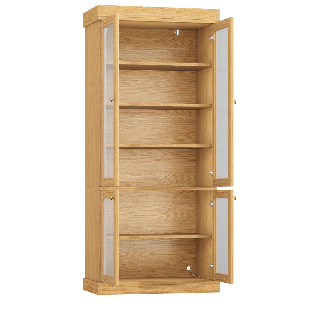 VITRINE LED Glasfront Naturbraun - Naturfarben, Glas (80/180/40cm) - FLIEKS