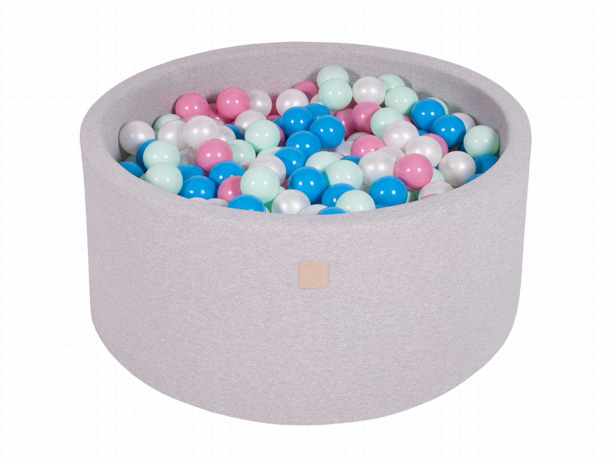BÄLLEBAD für Kinder, Cotton, Hellgrau - Blau/Hellrosa, Textil (90/90/40cm) - MeowBaby