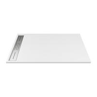 DUSCHWANNE - 140 cm x 80 cm - Harz - Weiß - LYROSA - Weiß, Kunststoff (80cm) - Vente-Unique
