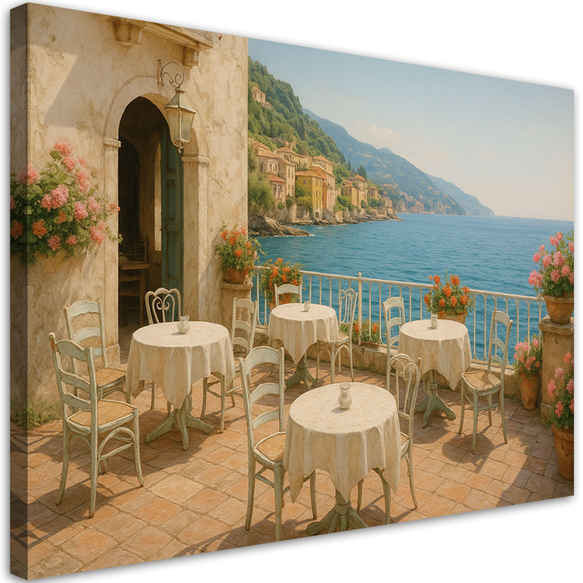 LEINWANDBILD Shabby Chic Meerblick 60x40cm - Beige, Textil (60/40cm) - Feeby