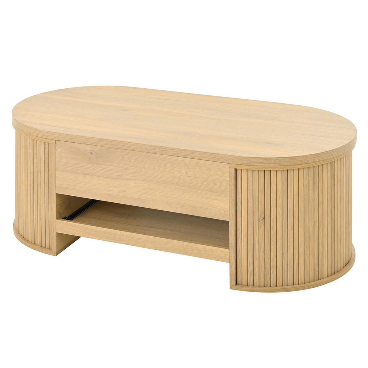 TV-SCHRANK SET Höhenverstellbar Couchtisch Stauraum MDF - Braun, Holz (60.96/14.61/125.1cm) - FLIEKS