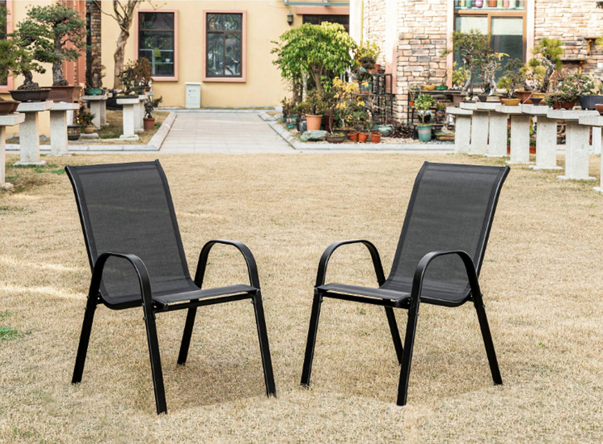 GARTENSTUHL-SET mit 2 Teilen - Hellgrau, Metall (43/91/56cm)