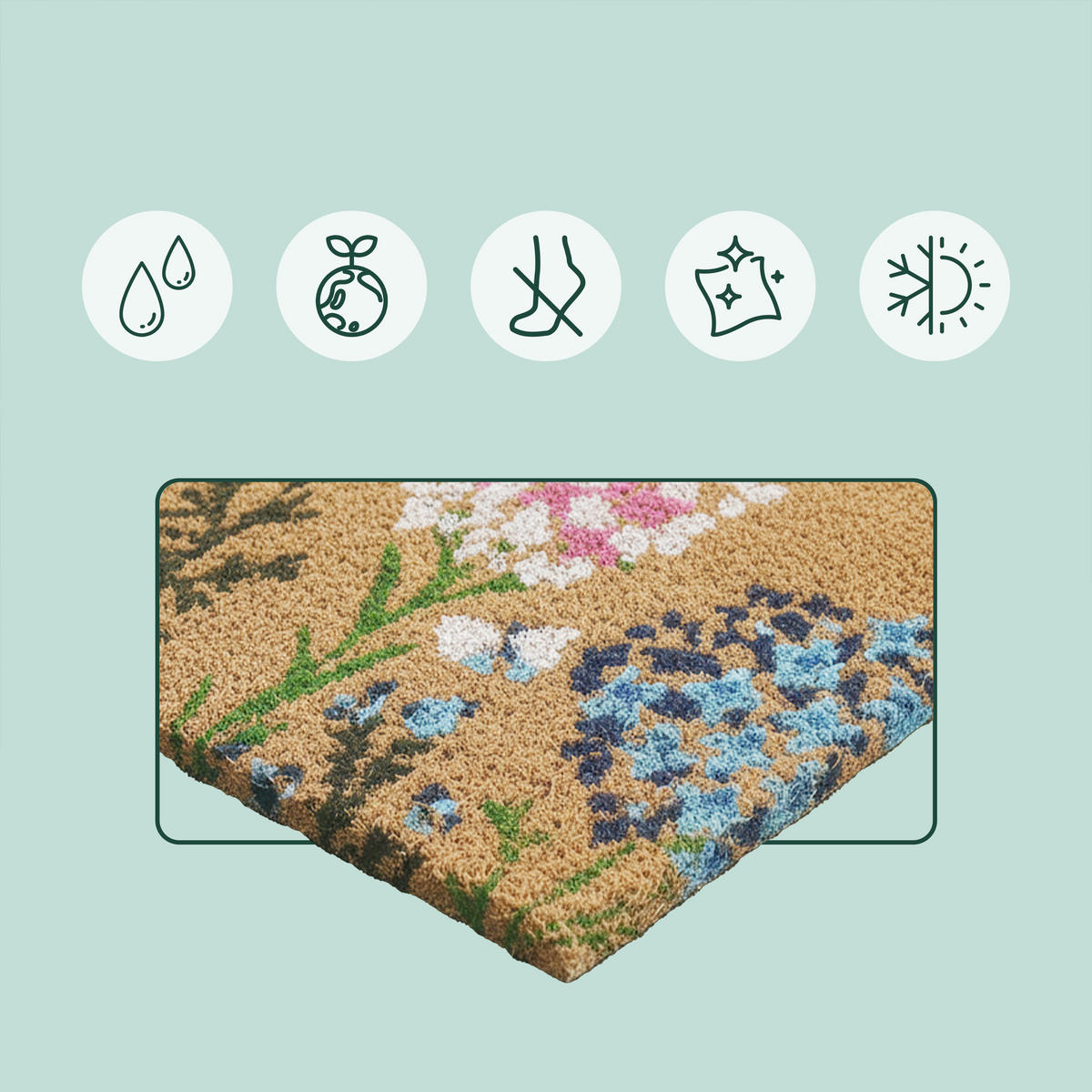 FUSSMATTE - Multicolor, Kunststoff/Textil (60/40cm) - Relaxdays