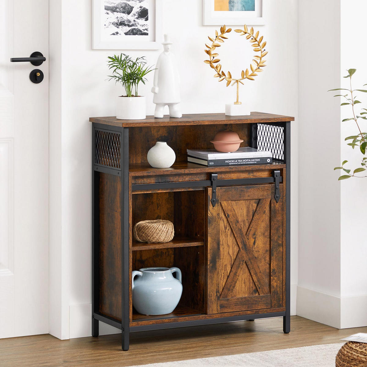 KÜCHENSCHRANK AUFBEWAHRUNGSSCHRANK - Braun, Holzwerkstoff (30/80/70cm) - Hansiro