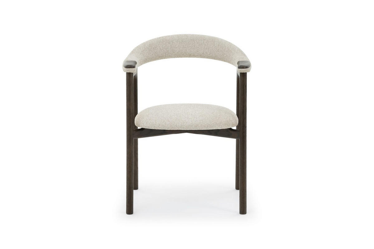 STUHL Franz, Eiche Espresso, Stoff Beige - Beige, Holz (53/81/62cm) - WOODEK