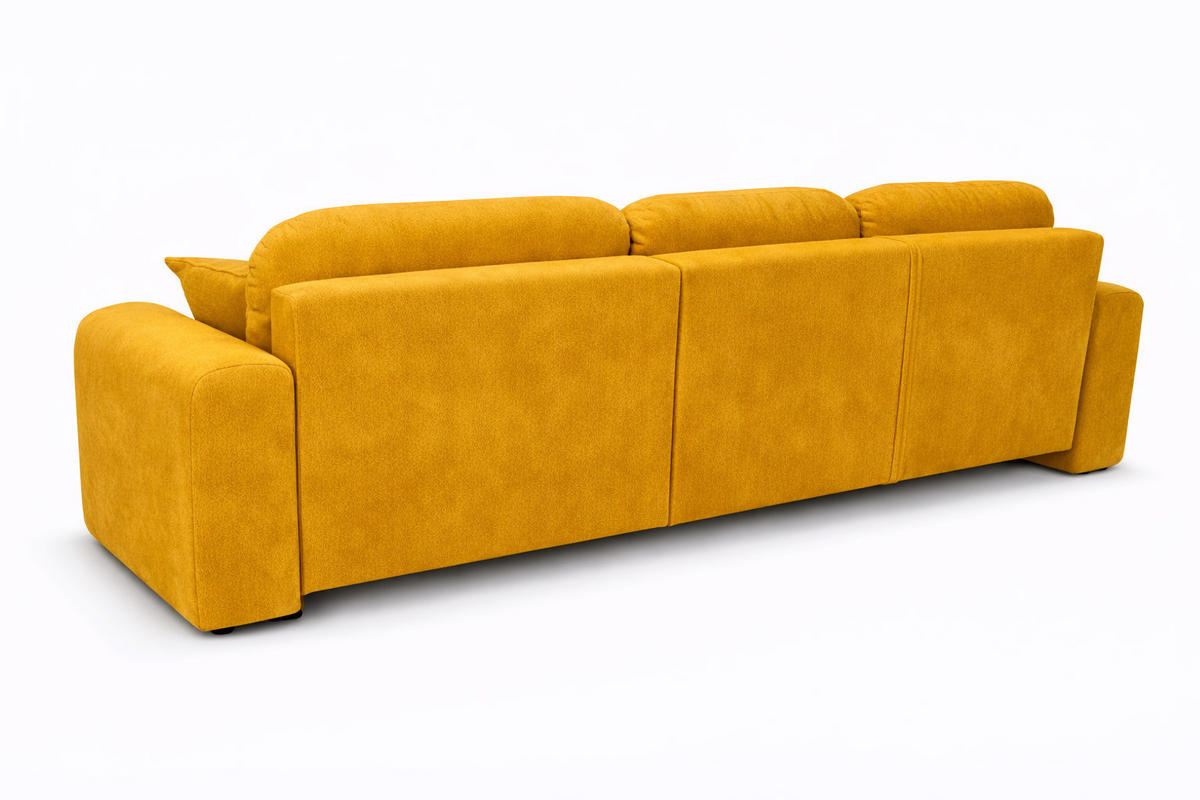 ECKSOFA Mit Schlaffunktion Und Bettkasten, Sofa L-Form Bingo L, Veloursstoff Salvador, Gelb, Links - Gelb, Holz (250/142cm) - Kaiser Möbel