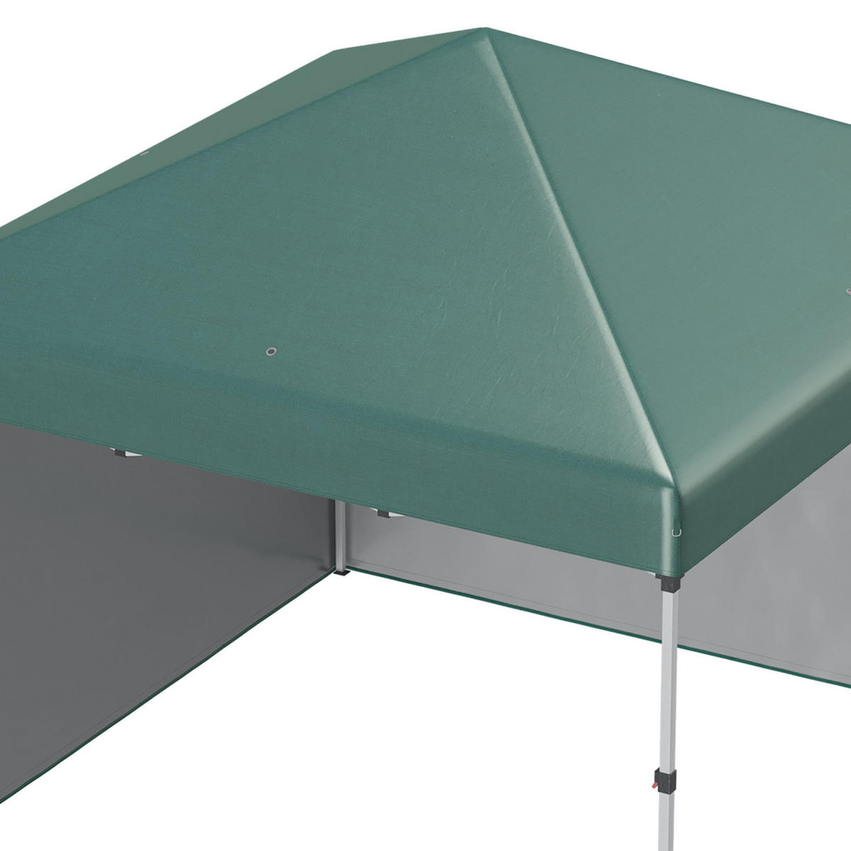 PAVILLON 297/297/288 cm höhenverstellbar, faltbar mit 2 Seitenwänden und UV30+ Schutz, Polyester, Grün - Grün, Kunststoff (297/288/297cm) - Redom