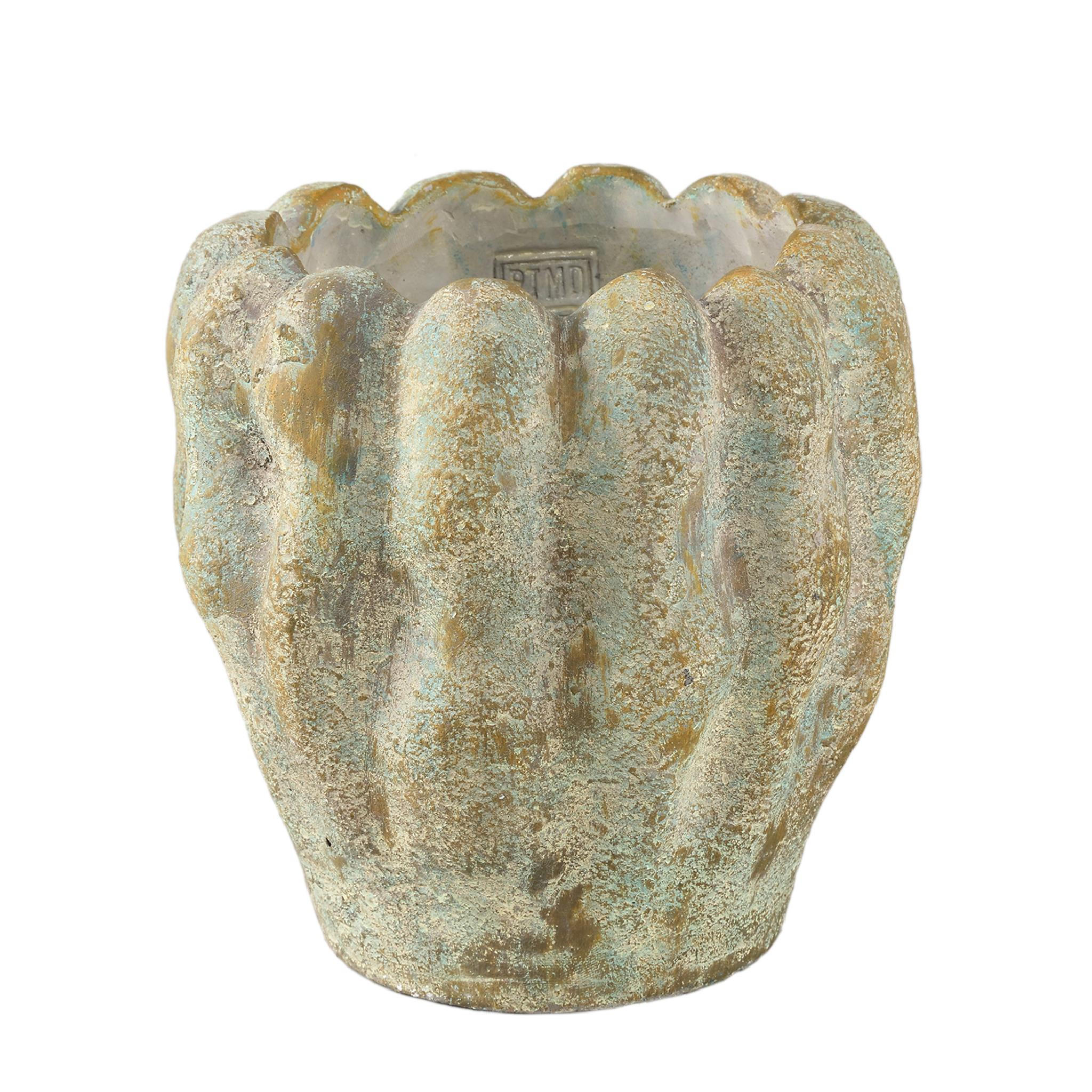 TOPF Contina Grün 21/21/21cm - Grün, Stein (21cm) - PTMD Collection