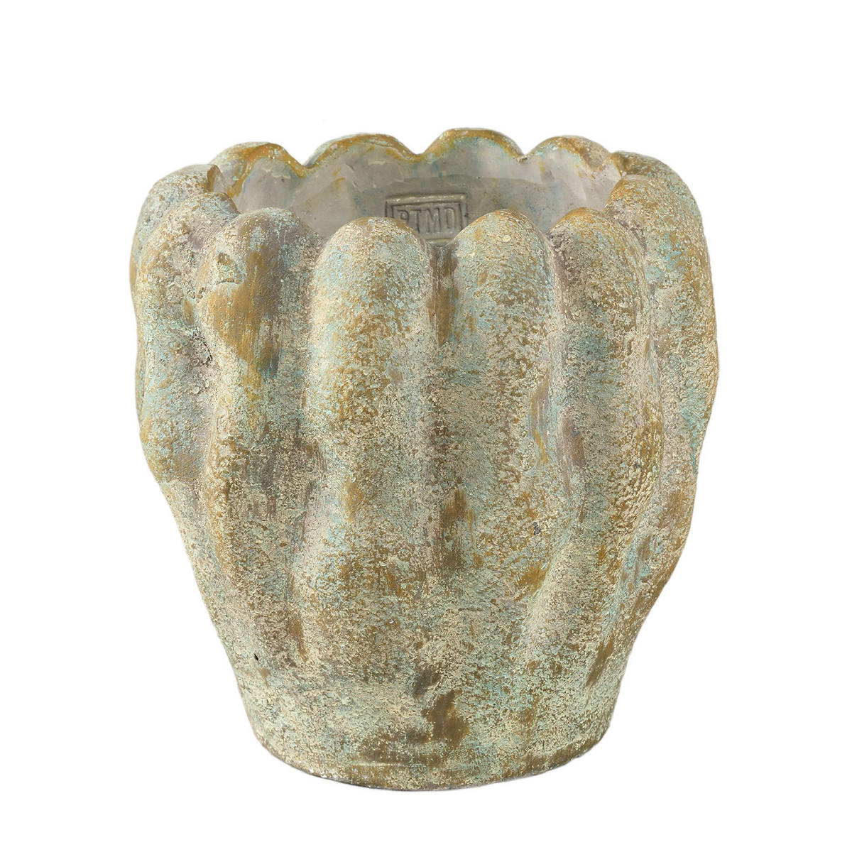 TOPF Contina Grün 21/21/21cm - Grün, Stein (21cm) - PTMD Collection