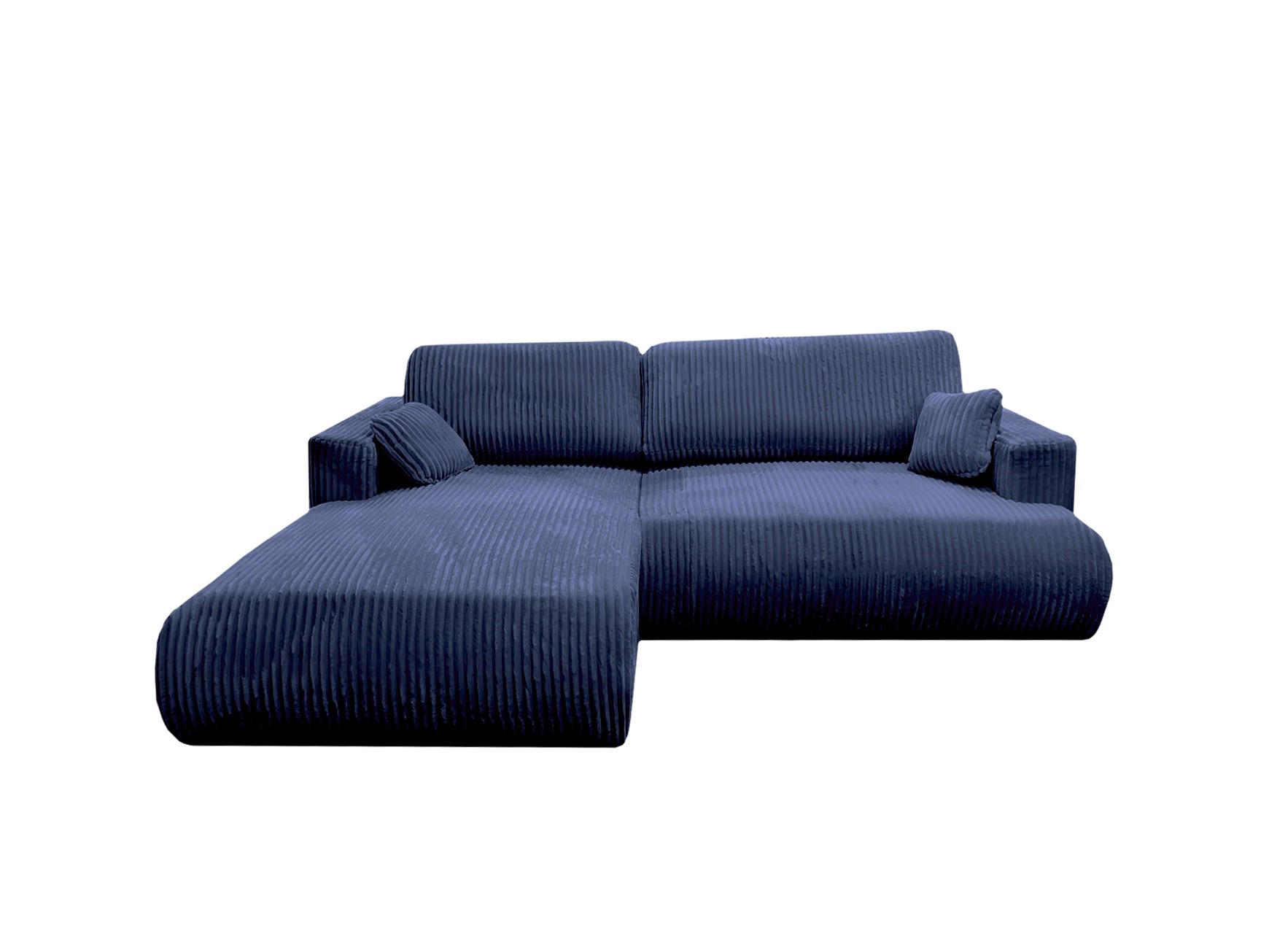 ECKSOFA Luna L links Dunkelblau aus Cord - Dunkelblau, Textil (271/195cm) - KS Home Concept