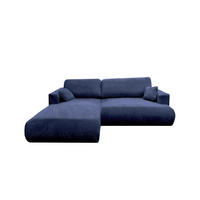 ECKSOFA Luna L links Dunkelblau aus Cord - Dunkelblau, Textil (271/195cm) - KS Home Concept