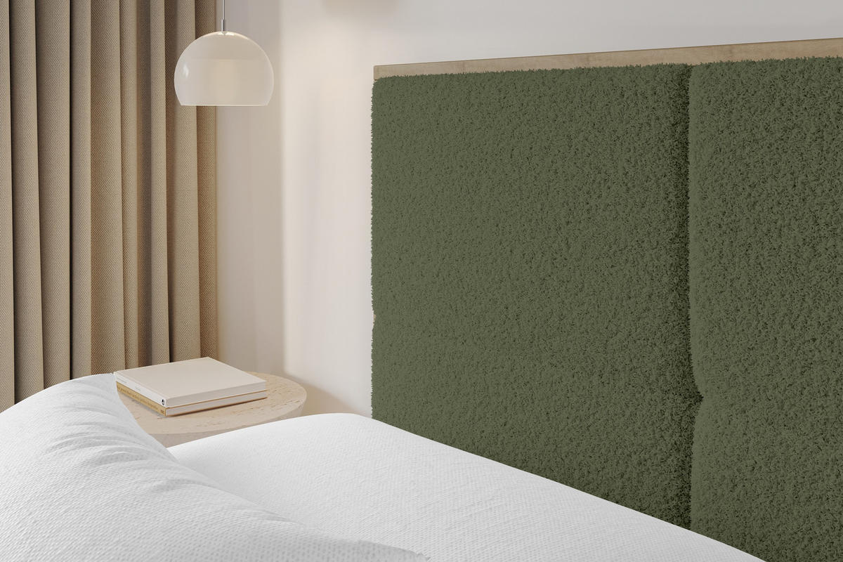 POLSTERBETT mit Bettkasten und Lattenrost, Bett mit Matratze H3/H4 - LILA 140x200 Grün - Grün, Holzwerkstoff/Textil (140/200cm) - ALTDECOR